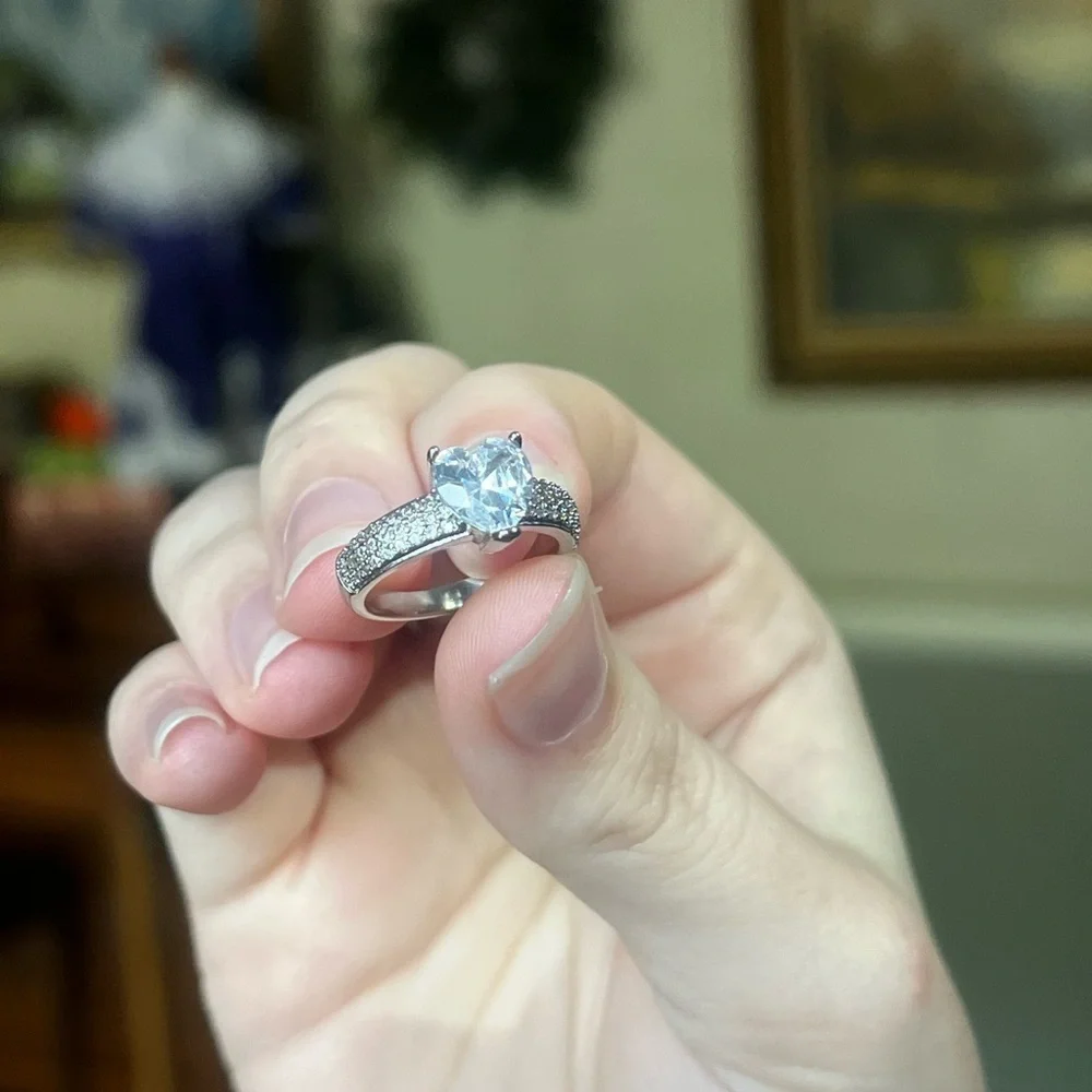 🩵 925 Silver Heart Sapphire Ring Last One Left⚡️